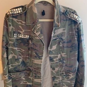 Studded Military Camo Jacket